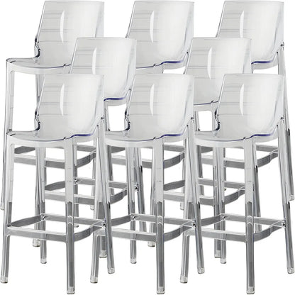 Tabouret de bar rectangulaire chic et résistant, en acrylique transparent moderne