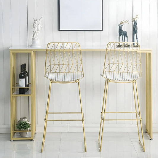 Table de bar blanche moderne avec grand espace de rangement pour les repas