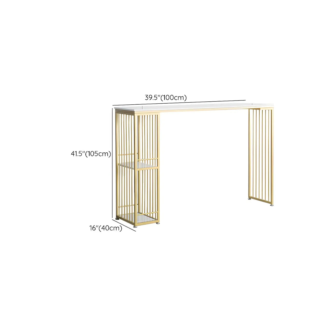 Table de bar blanche moderne avec grand espace de rangement pour les repas
