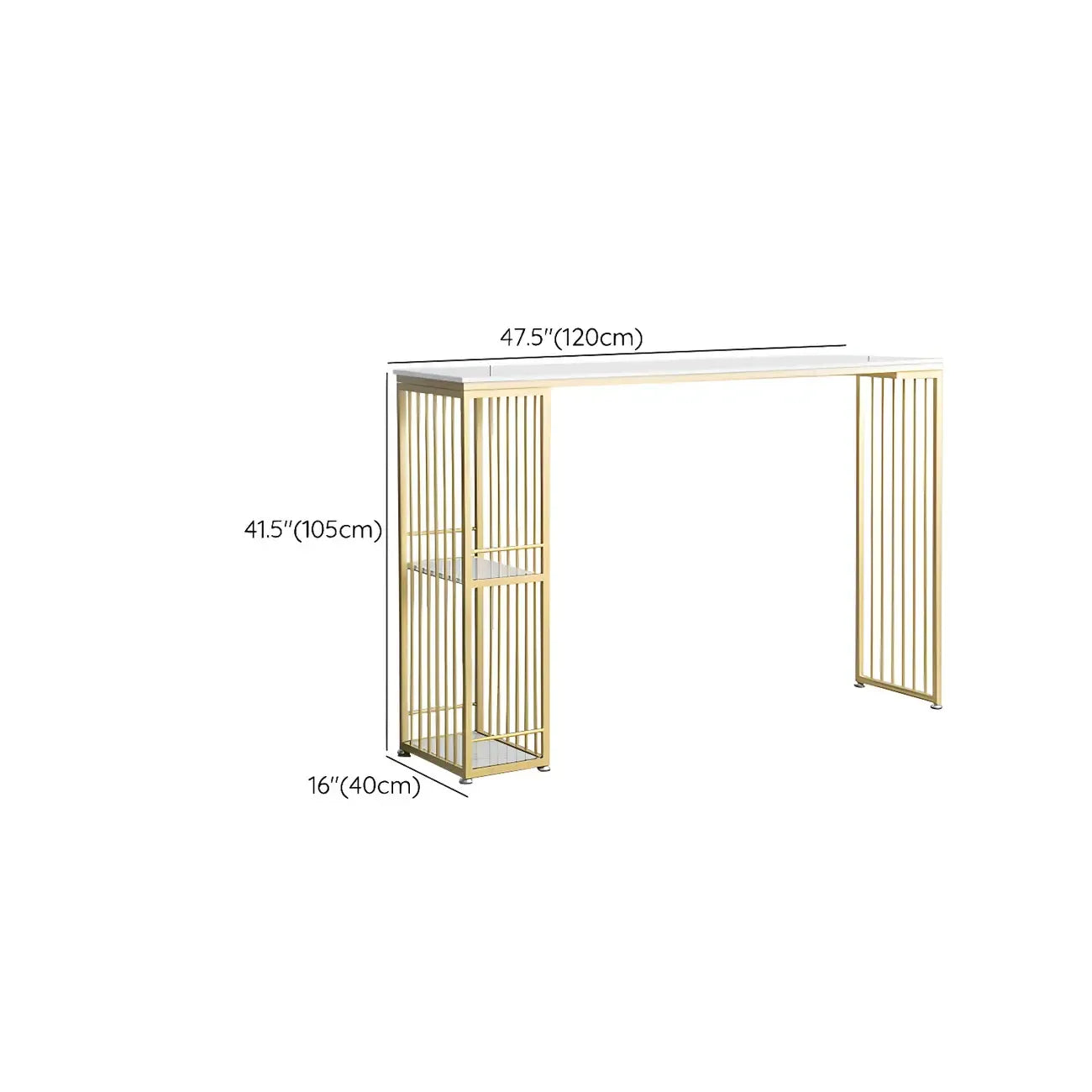 Table de bar blanche moderne avec grand espace de rangement pour les repas