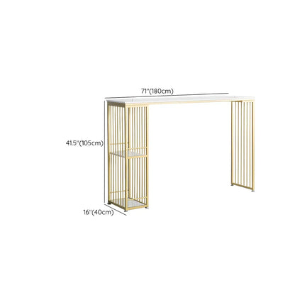 Table de bar blanche moderne avec grand espace de rangement pour les repas
