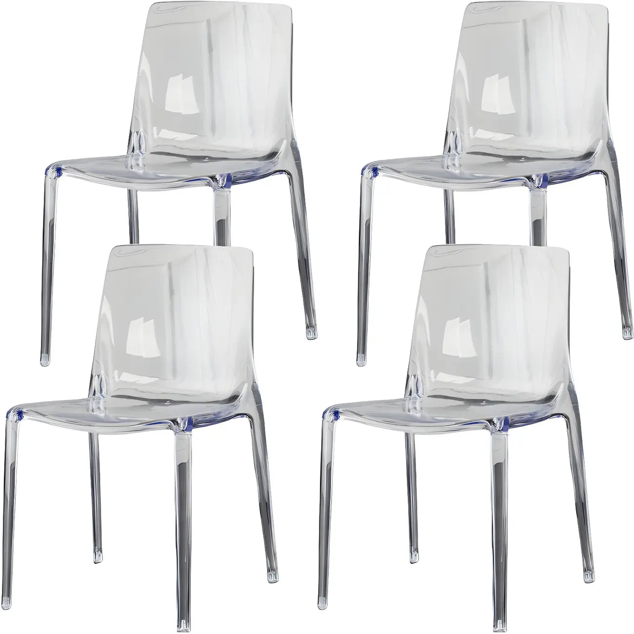 Chaise de salle à manger sans accoudoirs à dossier bas en acrylique ambré