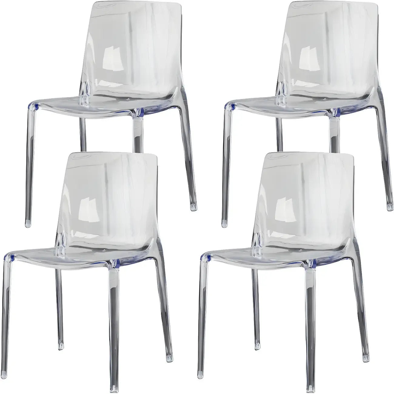 Chaise de salle à manger sans accoudoirs à dossier bas en acrylique ambré