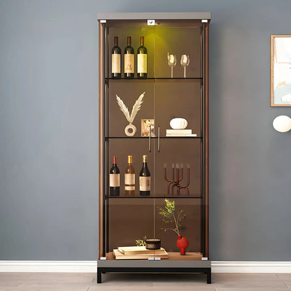 Vitrine ouverte à 4 niveaux en verre doré