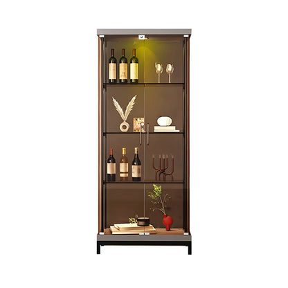 Vitrine ouverte à 4 niveaux en verre doré