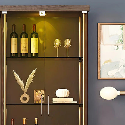 Vitrine ouverte à 4 niveaux en verre doré