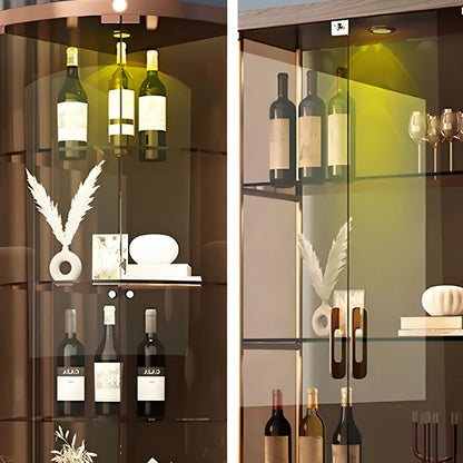 Vitrine ouverte à 4 niveaux en verre doré