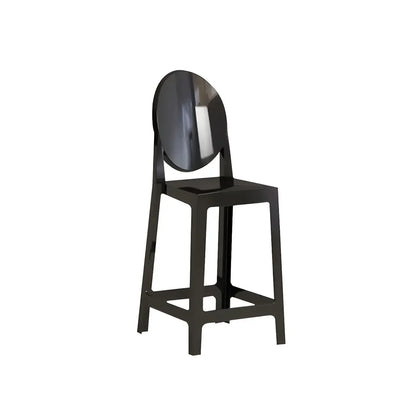 Tabouret de bar moderne en acrylique lisse et élégant avec dossier circulaire