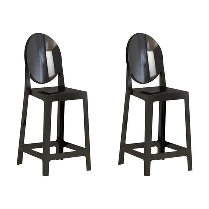 Tabouret de bar moderne en acrylique lisse et élégant avec dossier circulaire