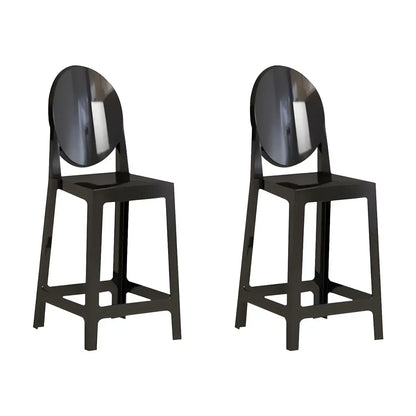 Tabouret de bar moderne en acrylique lisse et élégant avec dossier circulaire