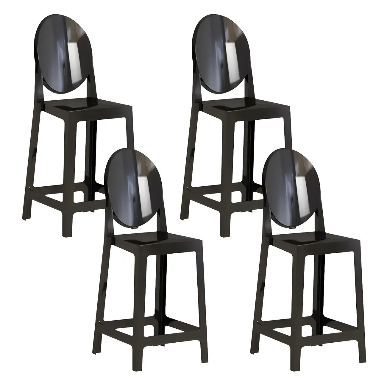 Tabouret de bar moderne en acrylique lisse et élégant avec dossier circulaire