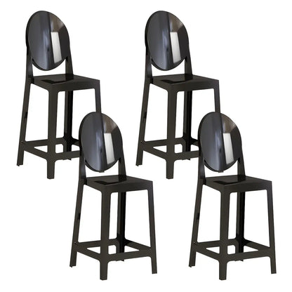 Tabouret de bar moderne en acrylique lisse et élégant avec dossier circulaire