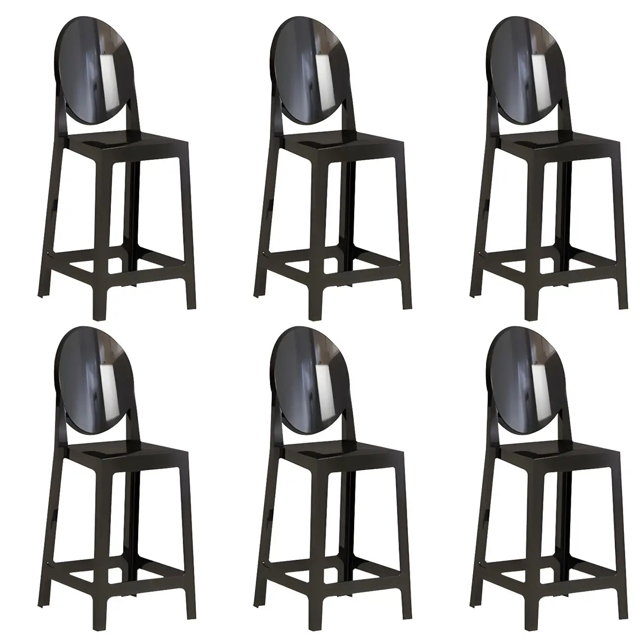 Tabouret de bar moderne en acrylique lisse et élégant avec dossier circulaire