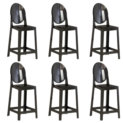 Tabouret de bar moderne en acrylique lisse et élégant avec dossier circulaire