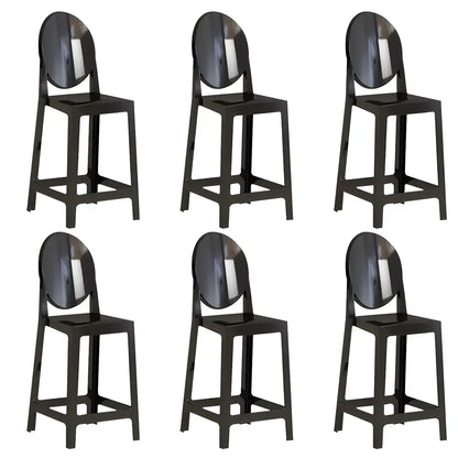 Tabouret de bar moderne en acrylique lisse et élégant avec dossier circulaire