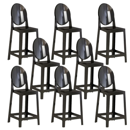 Tabouret de bar moderne en acrylique lisse et élégant avec dossier circulaire