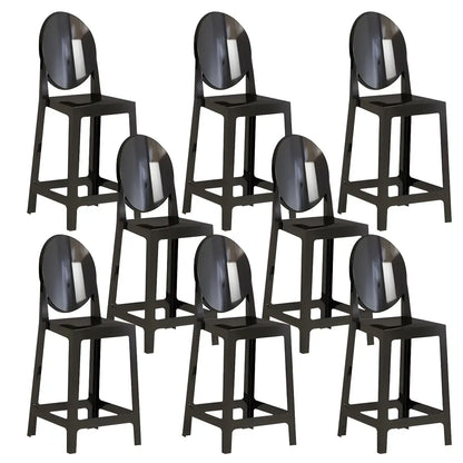 Tabouret de bar moderne en acrylique lisse et élégant avec dossier circulaire