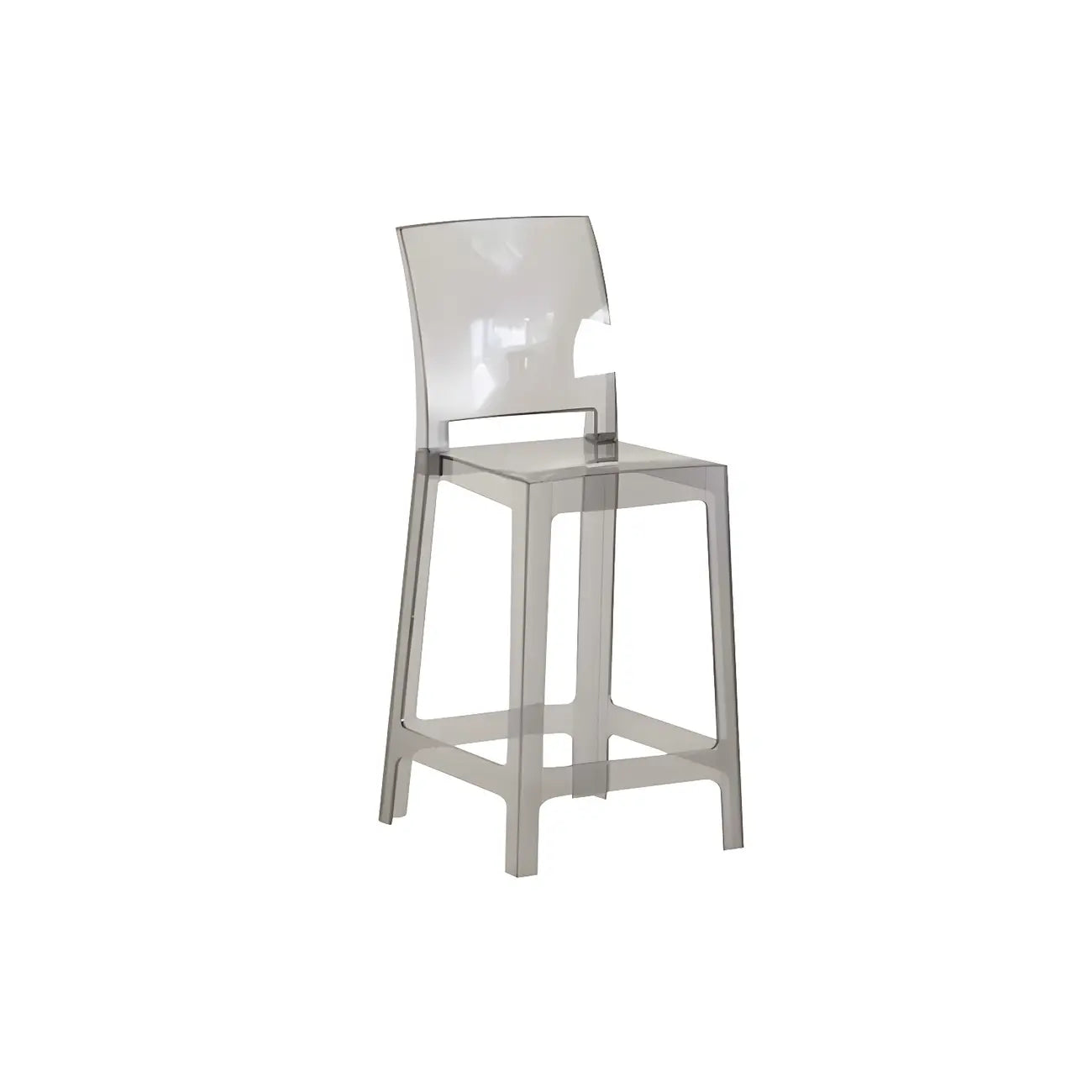 Tabouret de bar moderne en acrylique lisse et élégant avec dossier circulaire