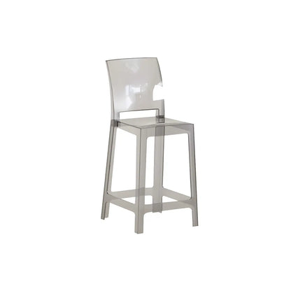 Tabouret de bar moderne en acrylique lisse et élégant avec dossier circulaire