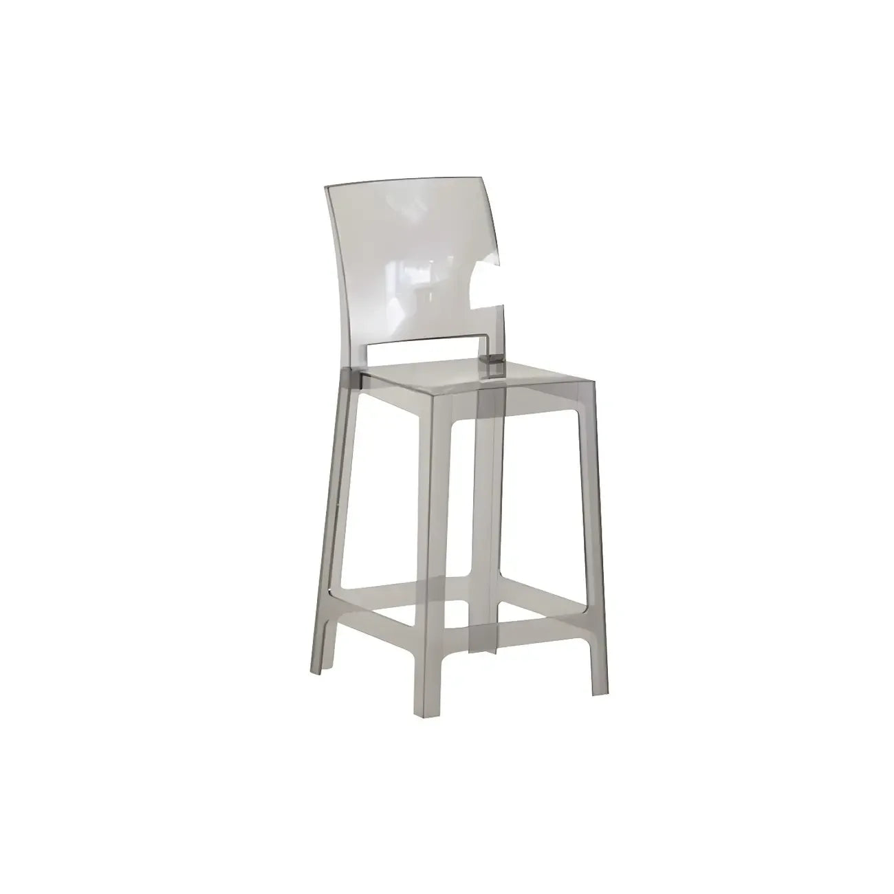 Tabouret de bar moderne en acrylique lisse et élégant avec dossier circulaire
