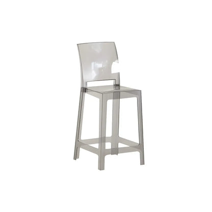 Tabouret de bar moderne en acrylique lisse et élégant avec dossier circulaire
