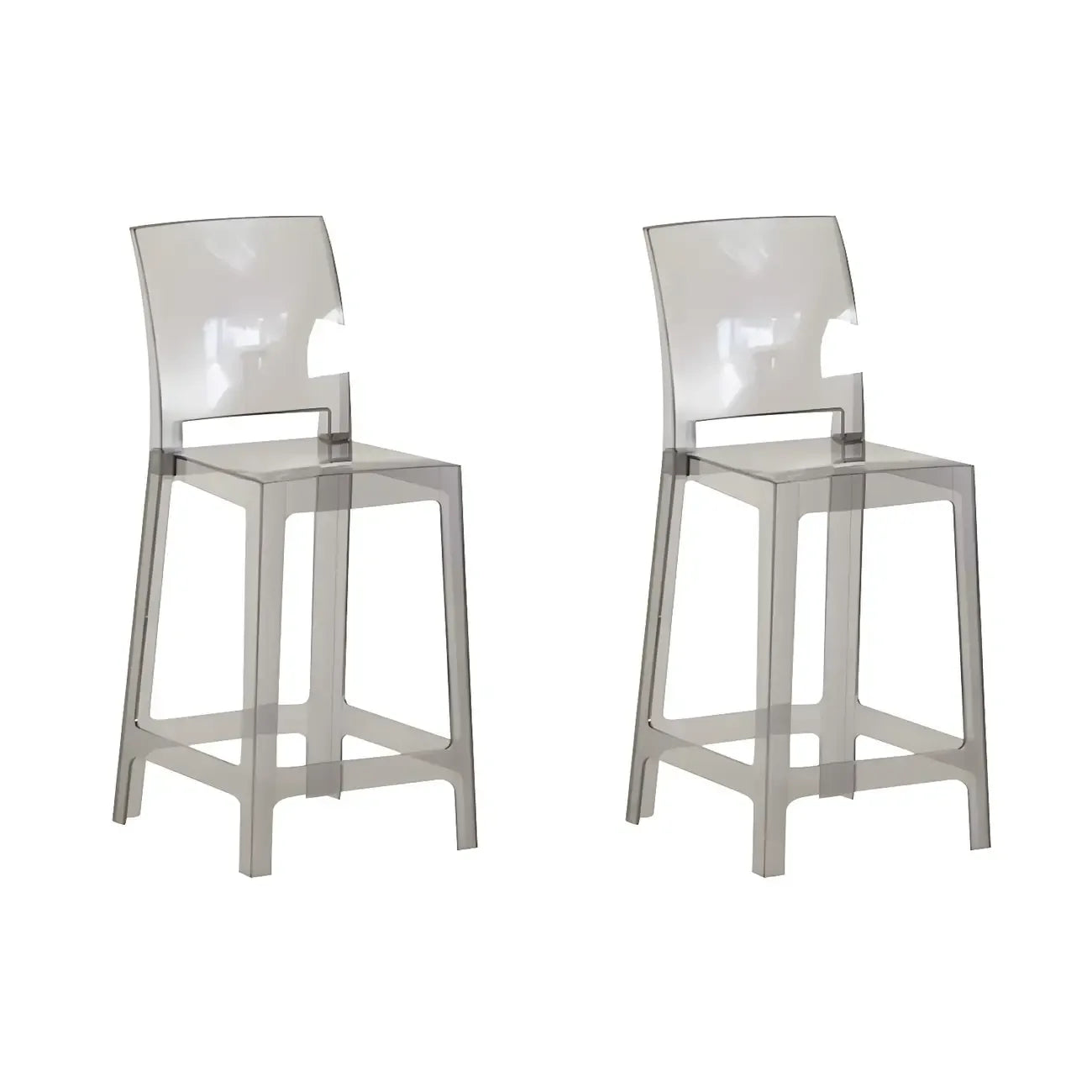 Tabouret de bar moderne en acrylique lisse et élégant avec dossier circulaire
