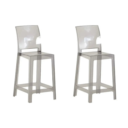 Tabouret de bar moderne en acrylique lisse et élégant avec dossier circulaire