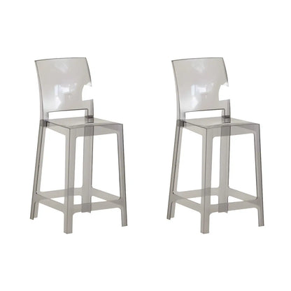 Tabouret de bar moderne en acrylique lisse et élégant avec dossier circulaire