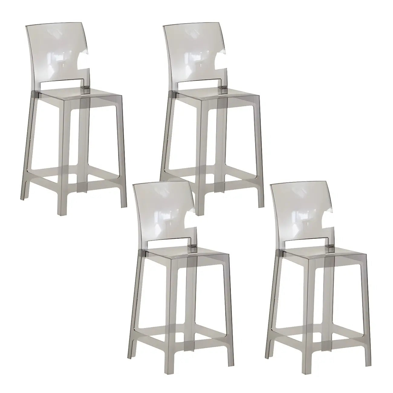Tabouret de bar moderne en acrylique lisse et élégant avec dossier circulaire