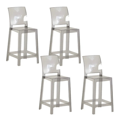Tabouret de bar moderne en acrylique lisse et élégant avec dossier circulaire