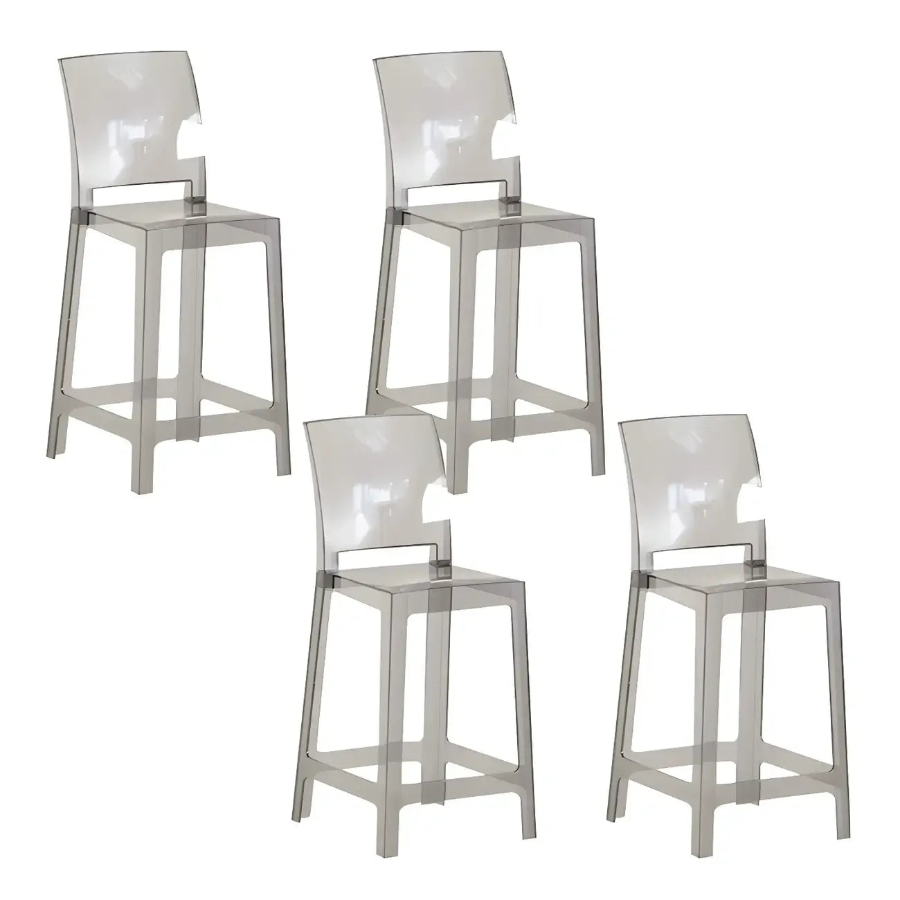Tabouret de bar moderne en acrylique lisse et élégant avec dossier circulaire