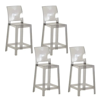 Tabouret de bar moderne en acrylique lisse et élégant avec dossier circulaire