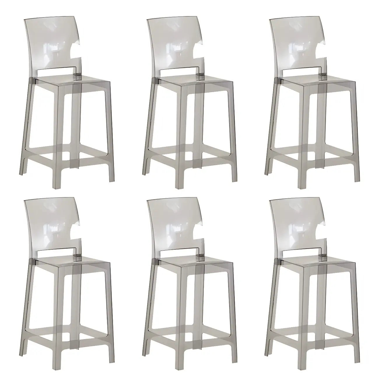 Tabouret de bar moderne en acrylique lisse et élégant avec dossier circulaire