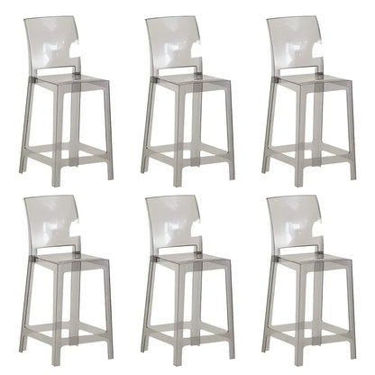 Tabouret de bar moderne en acrylique lisse et élégant avec dossier circulaire