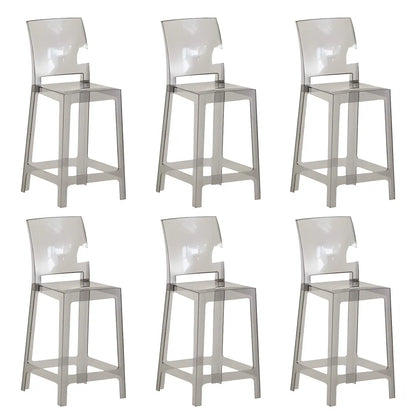 Tabouret de bar moderne en acrylique lisse et élégant avec dossier circulaire