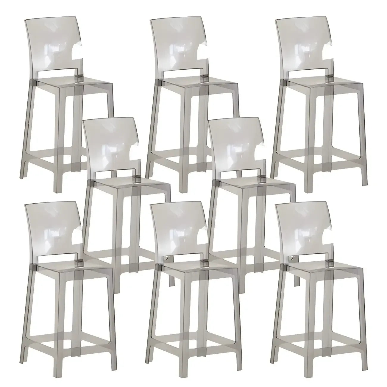 Tabouret de bar moderne en acrylique lisse et élégant avec dossier circulaire