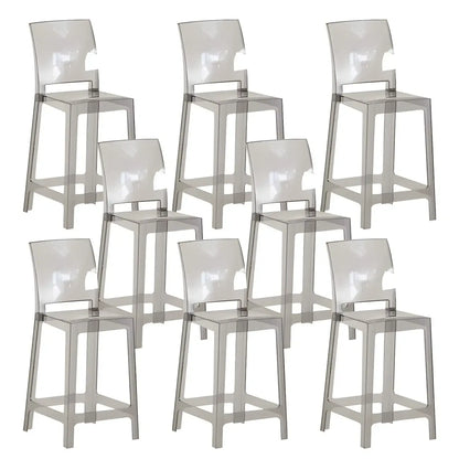 Tabouret de bar moderne en acrylique lisse et élégant avec dossier circulaire