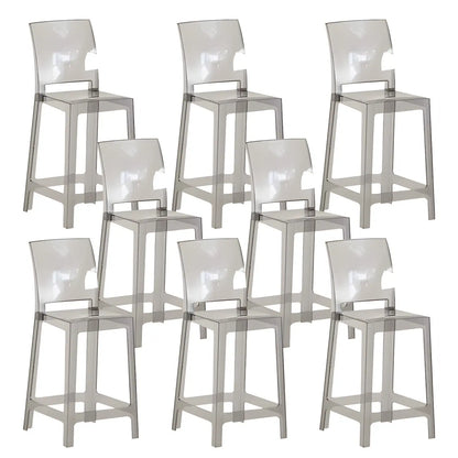 Tabouret de bar moderne en acrylique lisse et élégant avec dossier circulaire