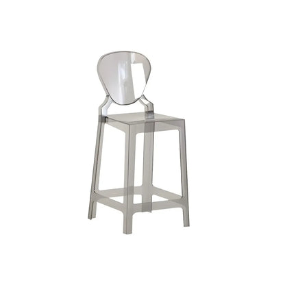 Tabouret de bar moderne en acrylique lisse et élégant avec dossier circulaire