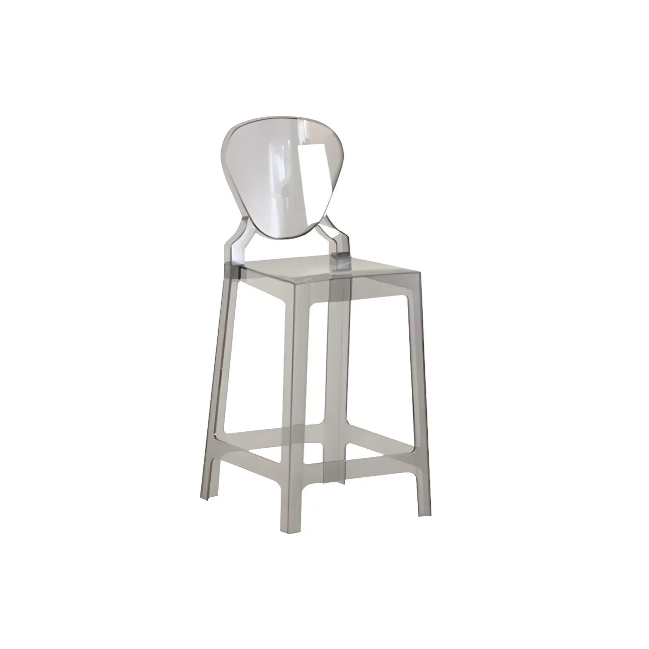 Tabouret de bar moderne en acrylique lisse et élégant avec dossier circulaire