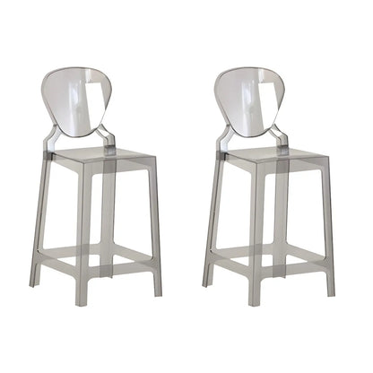 Tabouret de bar moderne en acrylique lisse et élégant avec dossier circulaire