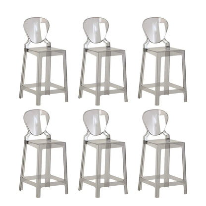 Tabouret de bar moderne en acrylique lisse et élégant avec dossier circulaire