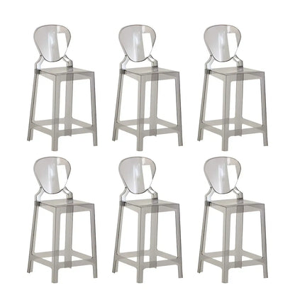 Tabouret de bar moderne en acrylique lisse et élégant avec dossier circulaire