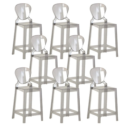 Tabouret de bar moderne en acrylique lisse et élégant avec dossier circulaire