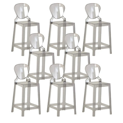Tabouret de bar moderne en acrylique lisse et élégant avec dossier circulaire