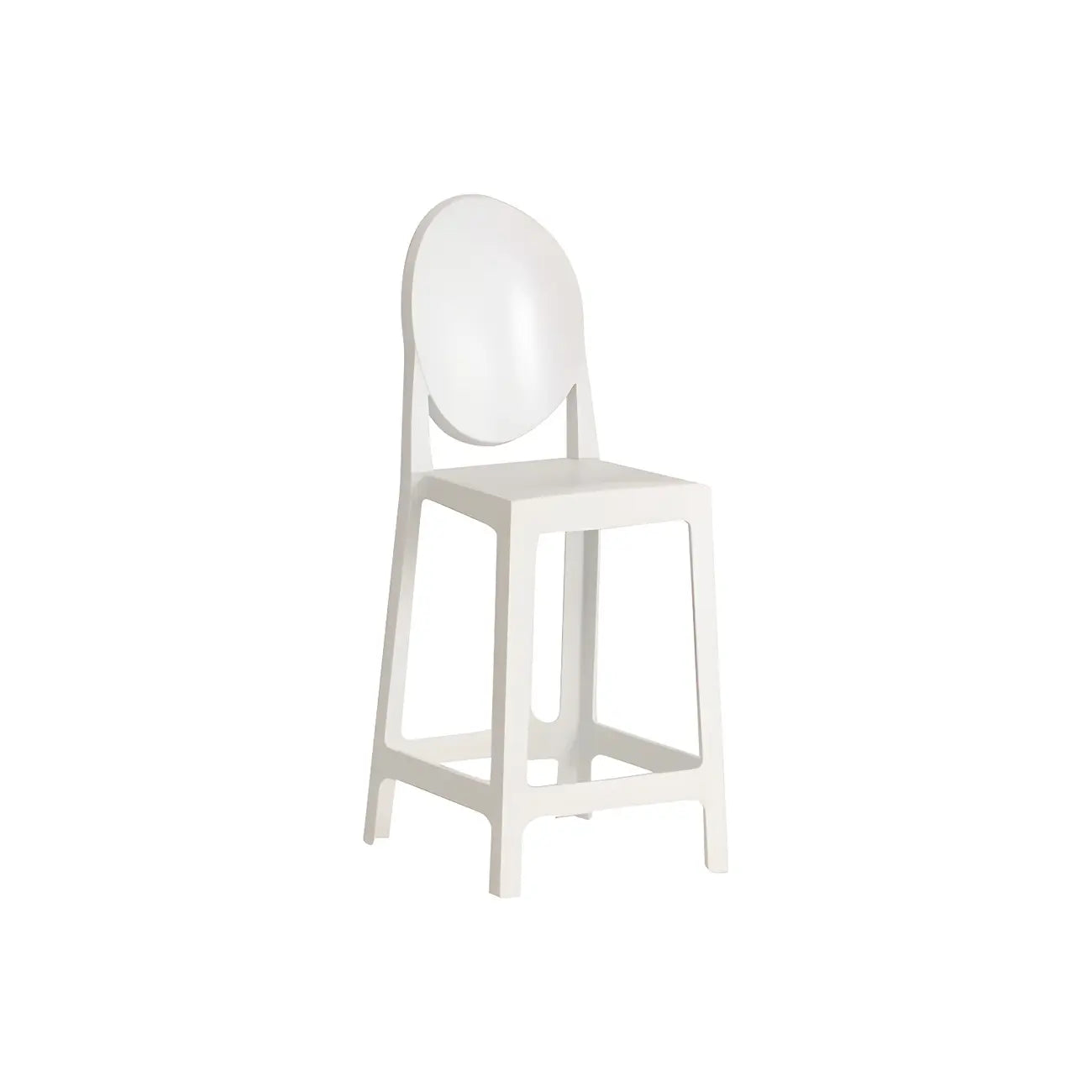 Tabouret de bar moderne en acrylique lisse et élégant avec dossier circulaire