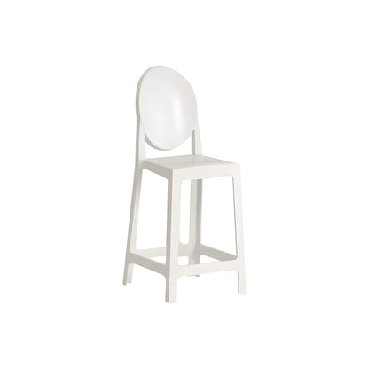 Tabouret de bar moderne en acrylique lisse et élégant avec dossier circulaire