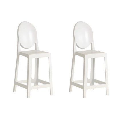 Tabouret de bar moderne en acrylique lisse et élégant avec dossier circulaire