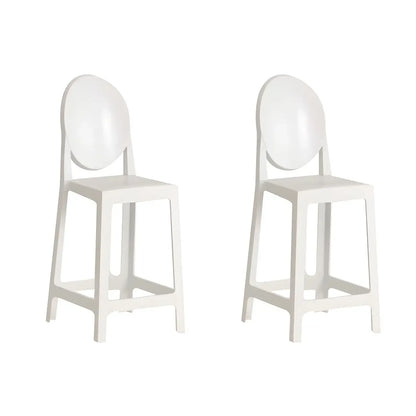 Tabouret de bar moderne en acrylique lisse et élégant avec dossier circulaire