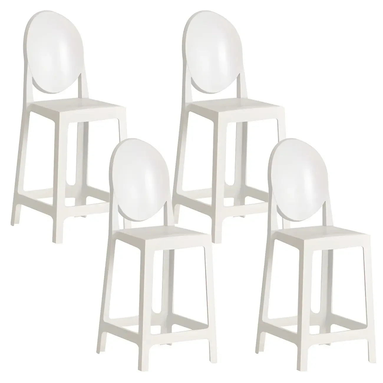 Tabouret de bar moderne en acrylique lisse et élégant avec dossier circulaire